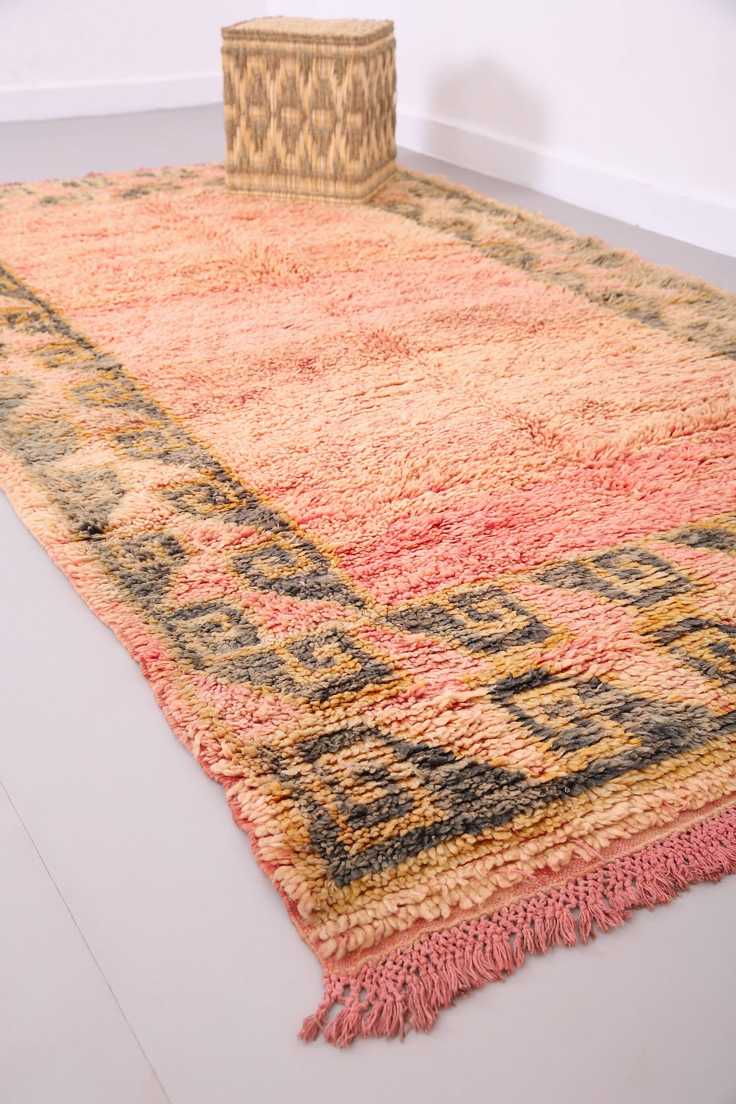 Vintage Moroccan Rug 157 x 274 cm - Peach Handmade Moroccan Rug - Wool Rug