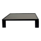 Luigi Massoni for Poltrona Frau, Leather Coffee Table with Mirror Top, 1970