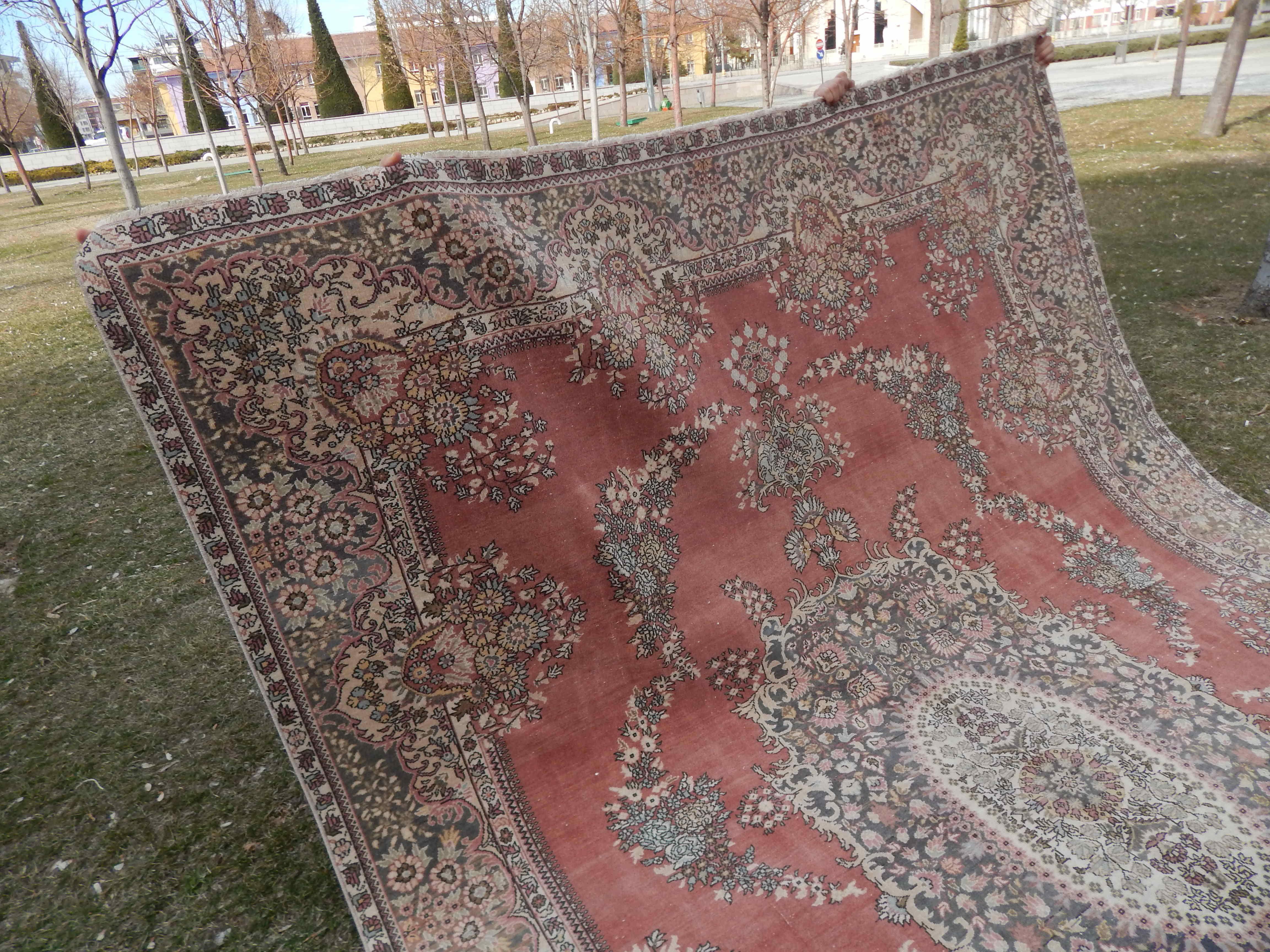 Distresssed oversize Turkish Oushak rug 245x345 cm