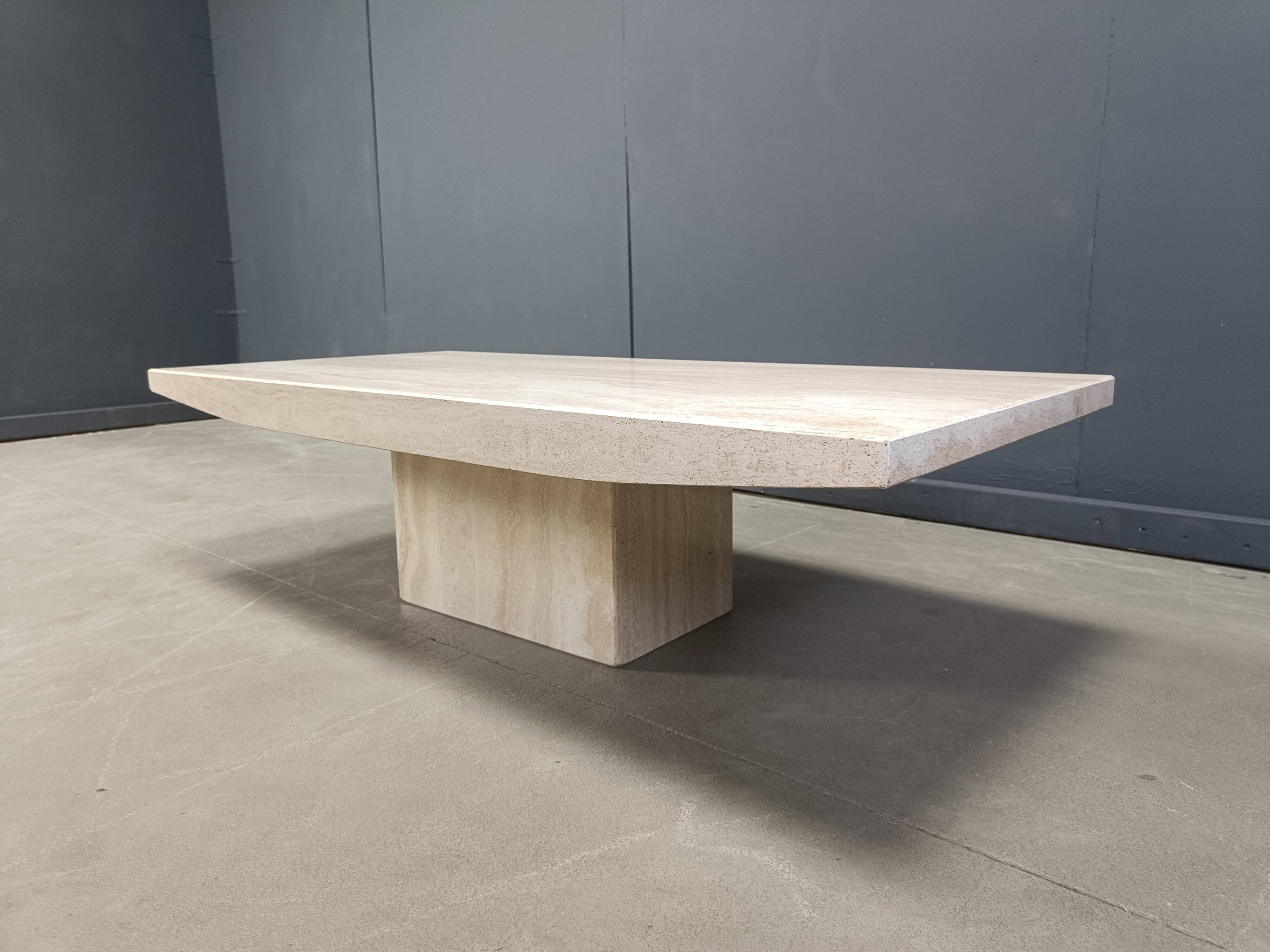 Vintage travertine coffee table, 1970s