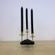 Mid century candle holder brass and lucite , 1970s