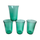 Set of 4 green water glasses 70s