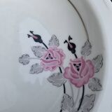 Set of two art deco porcelain dishes, limoges france, BRB, pink flowers