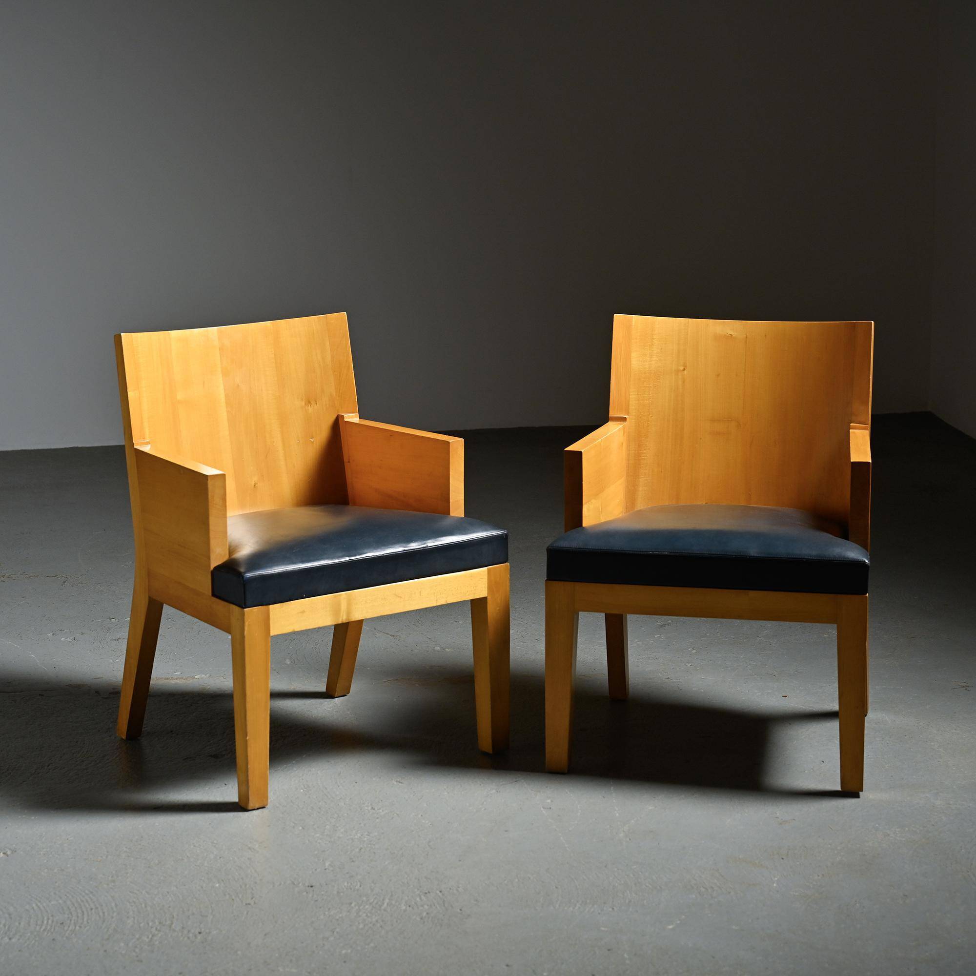 Pair of Stall armchairs by Christian Liaigre, circa 1990