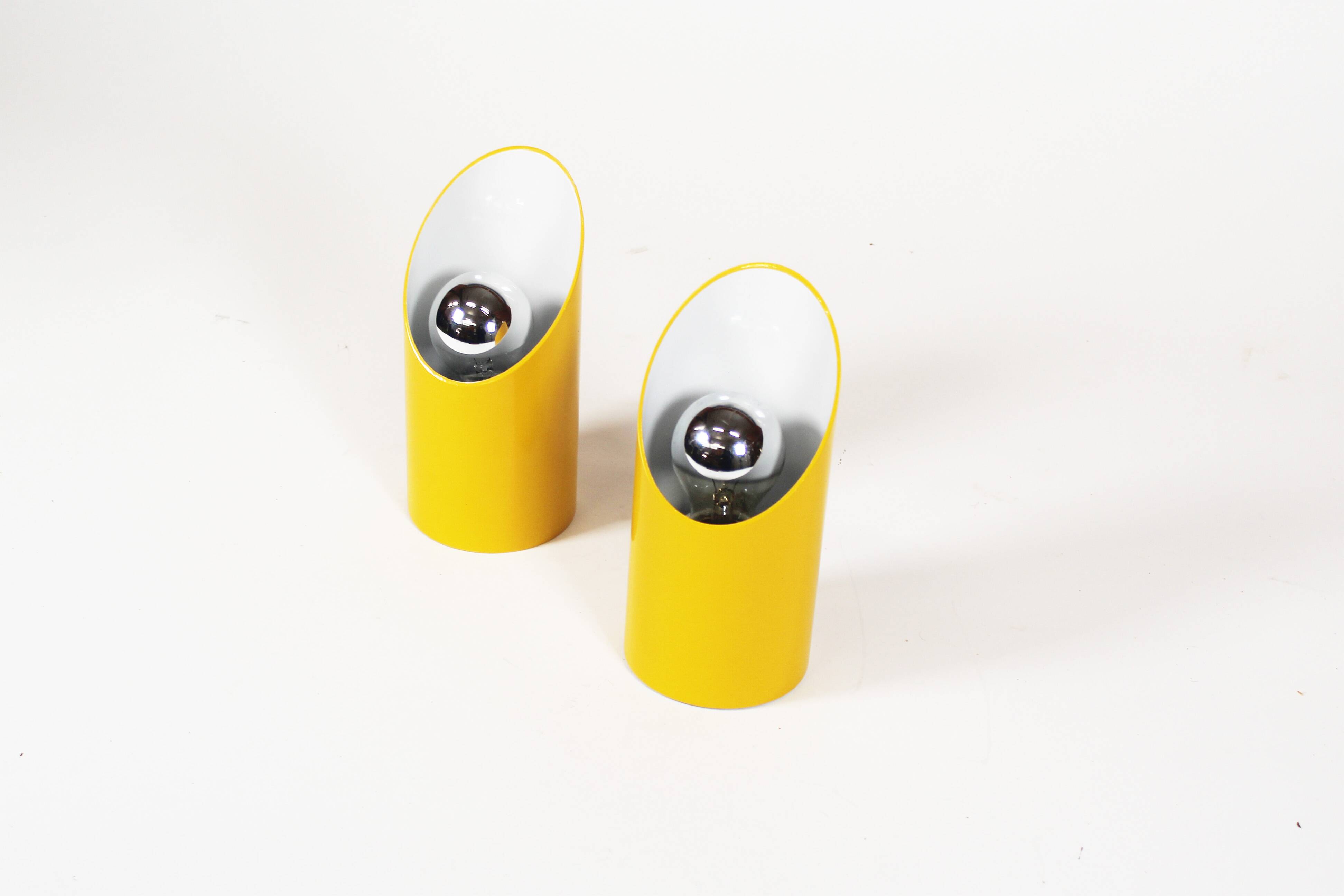 Original 1970's Pop art 'Obliqua' wall lamps by Ignazia Favata and Claudio Dini for Bieffeplast