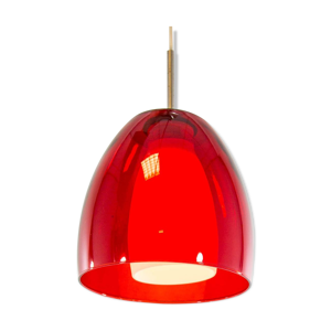 Suspension en verre rouge
