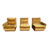 Vintage velvet modular sofa, vintage armchairs