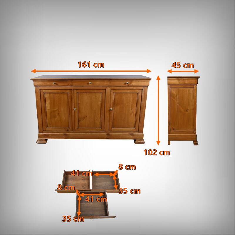 Enfilade in Cherry Wood, Louis-Philippe style – Late 19th century