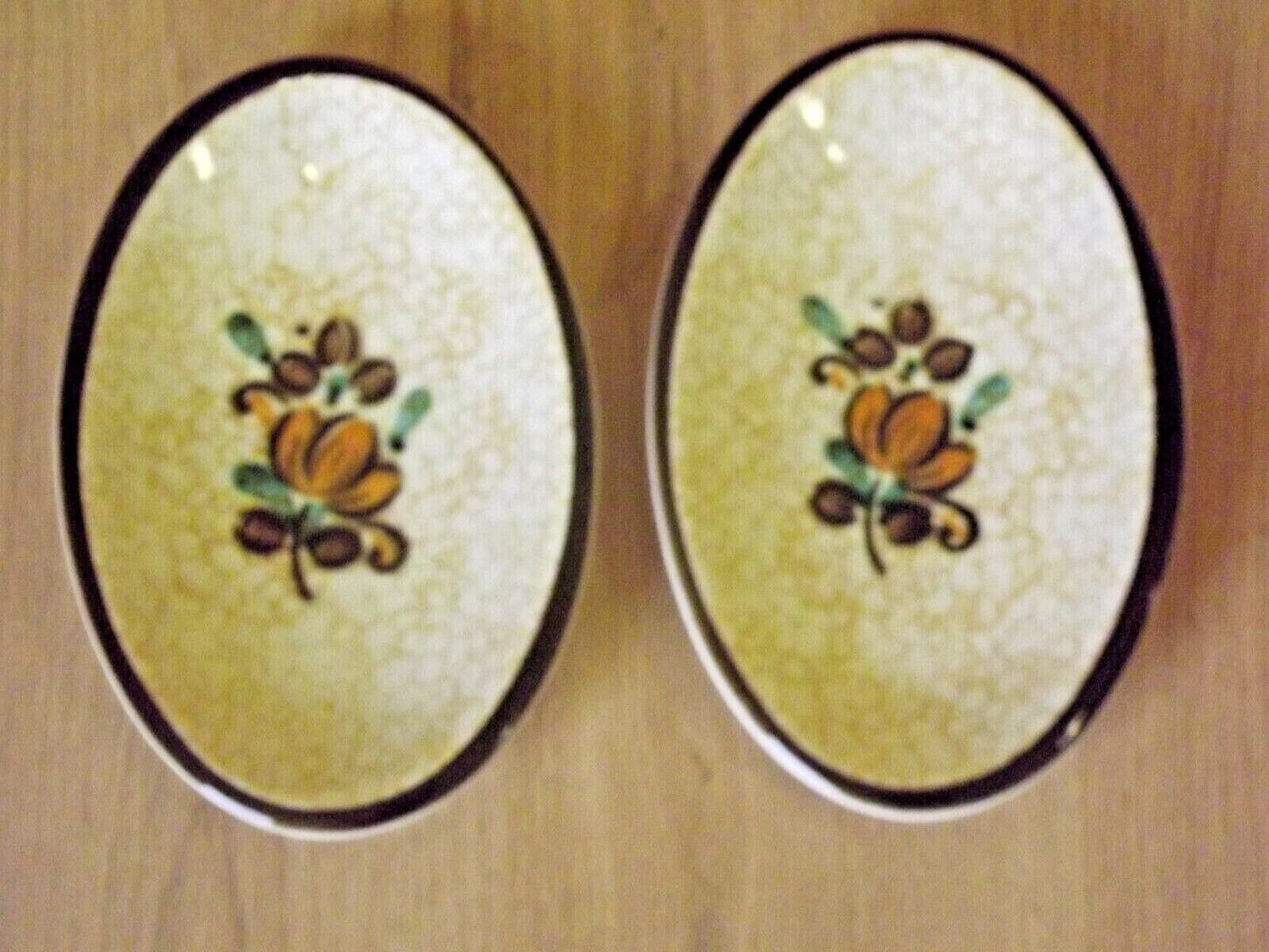 Vintage Boch La Louvière Corfou Collection Pair of Small Oval Serving Plates