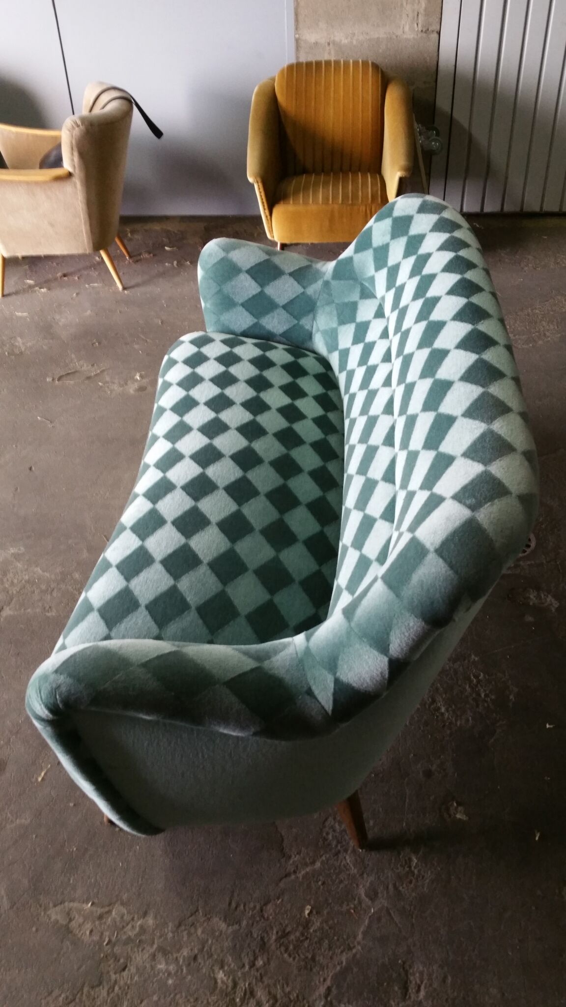 Sofa sofa 'Arc' club organic kidney years 50-60