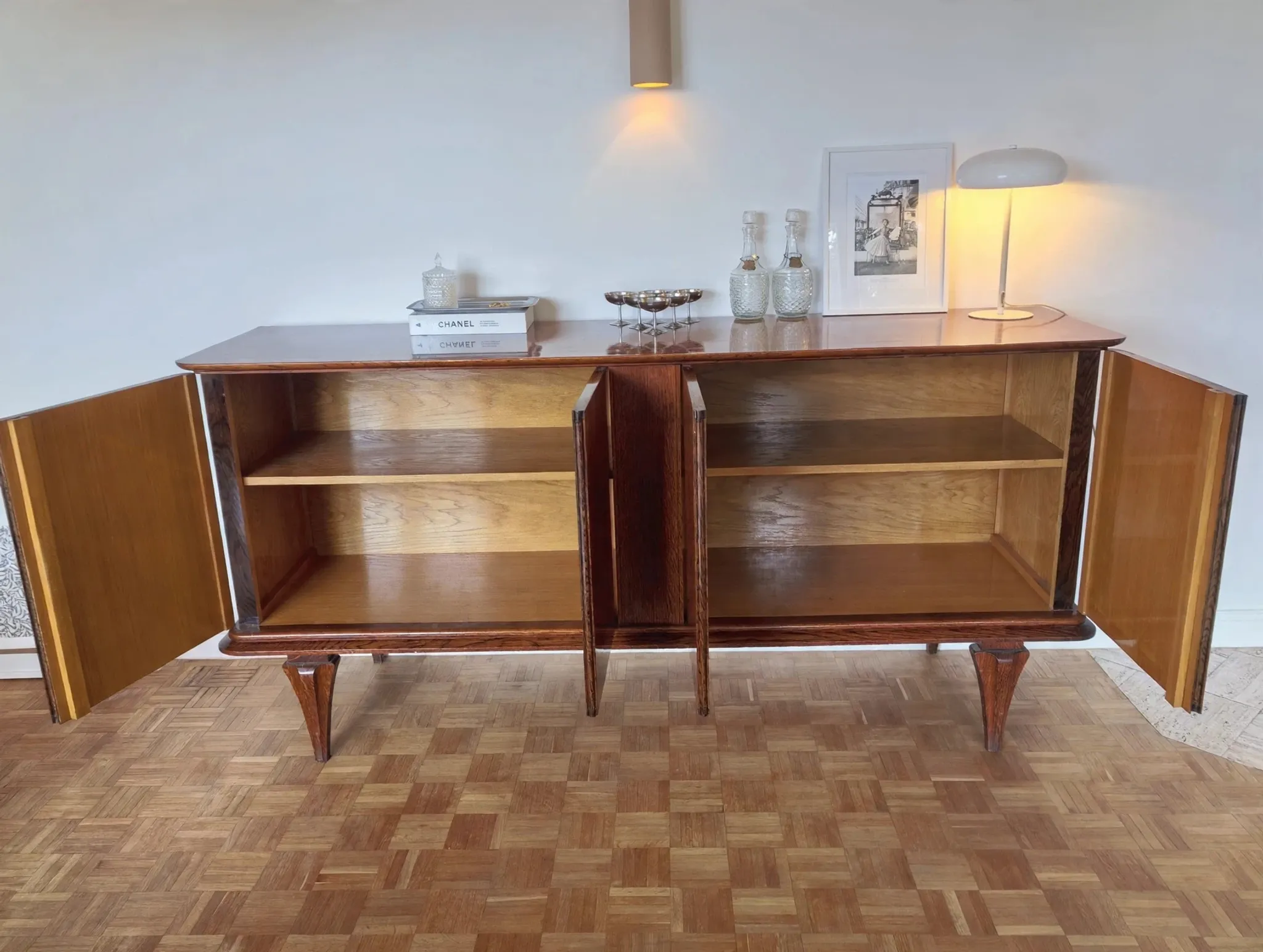 Art Deco diamond-point buffet enfilade in oak - 1930s-1950s - 3