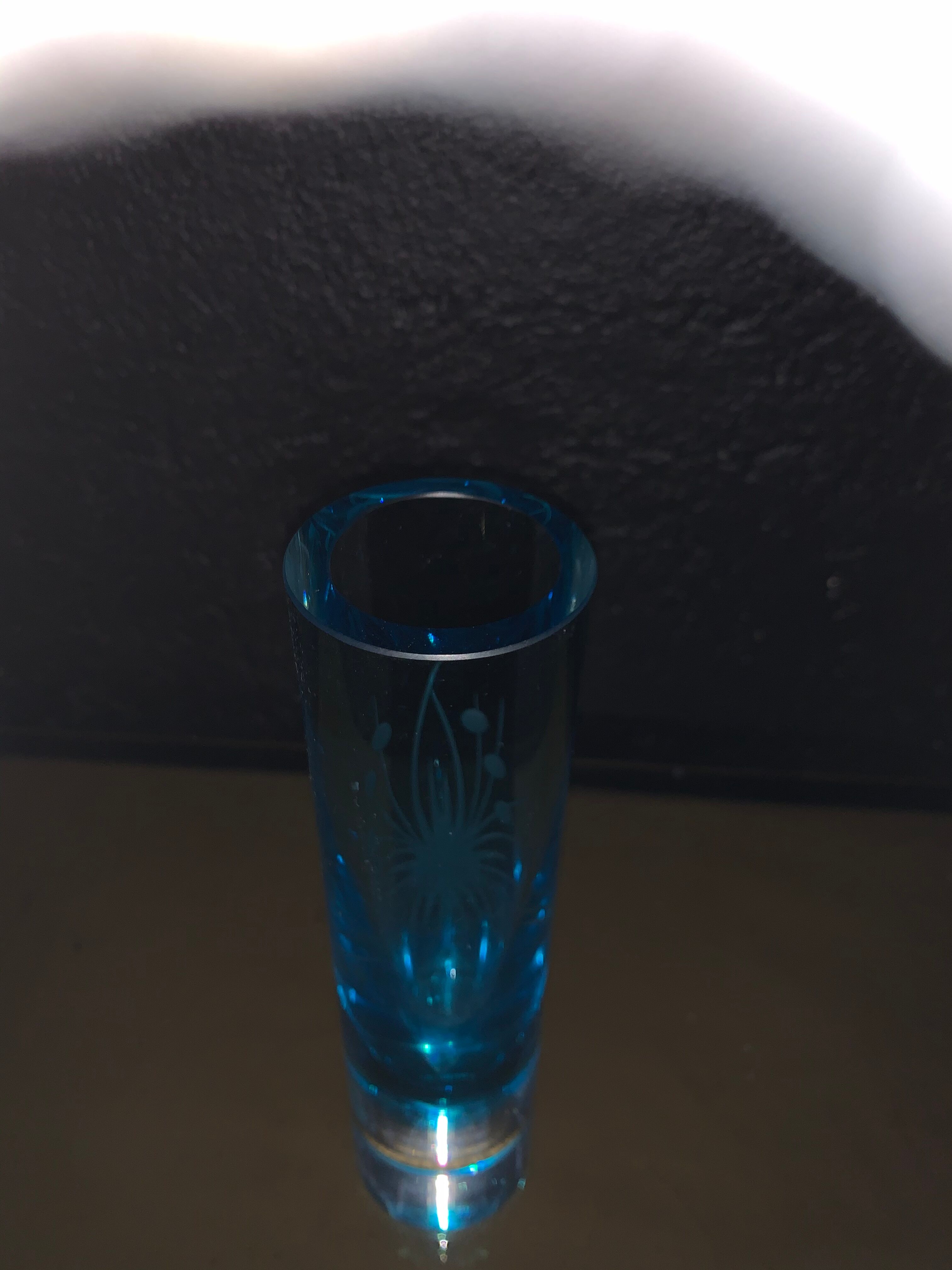 Soliflore, engraved glass vase 1960