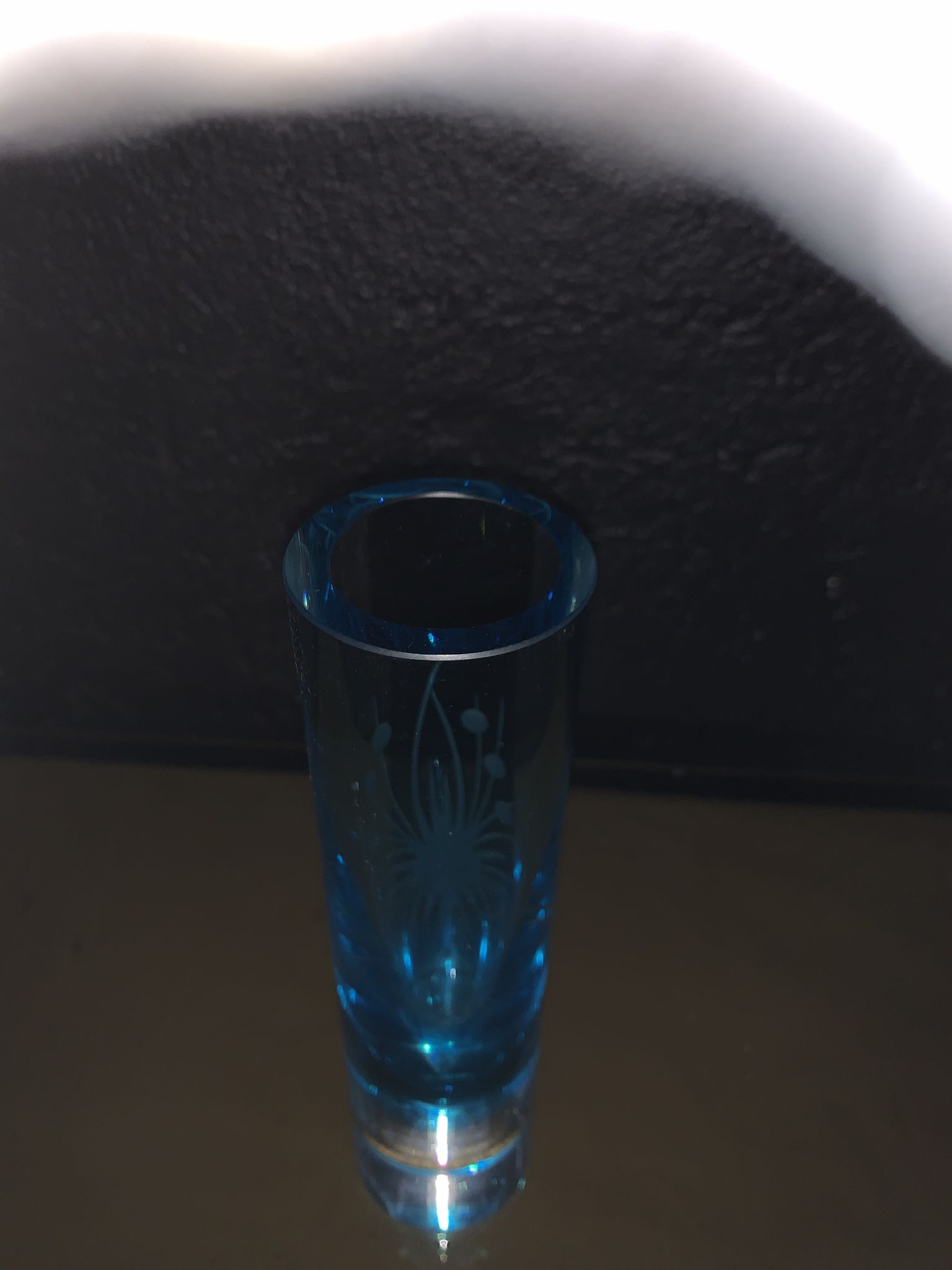 Soliflore, engraved glass vase 1960