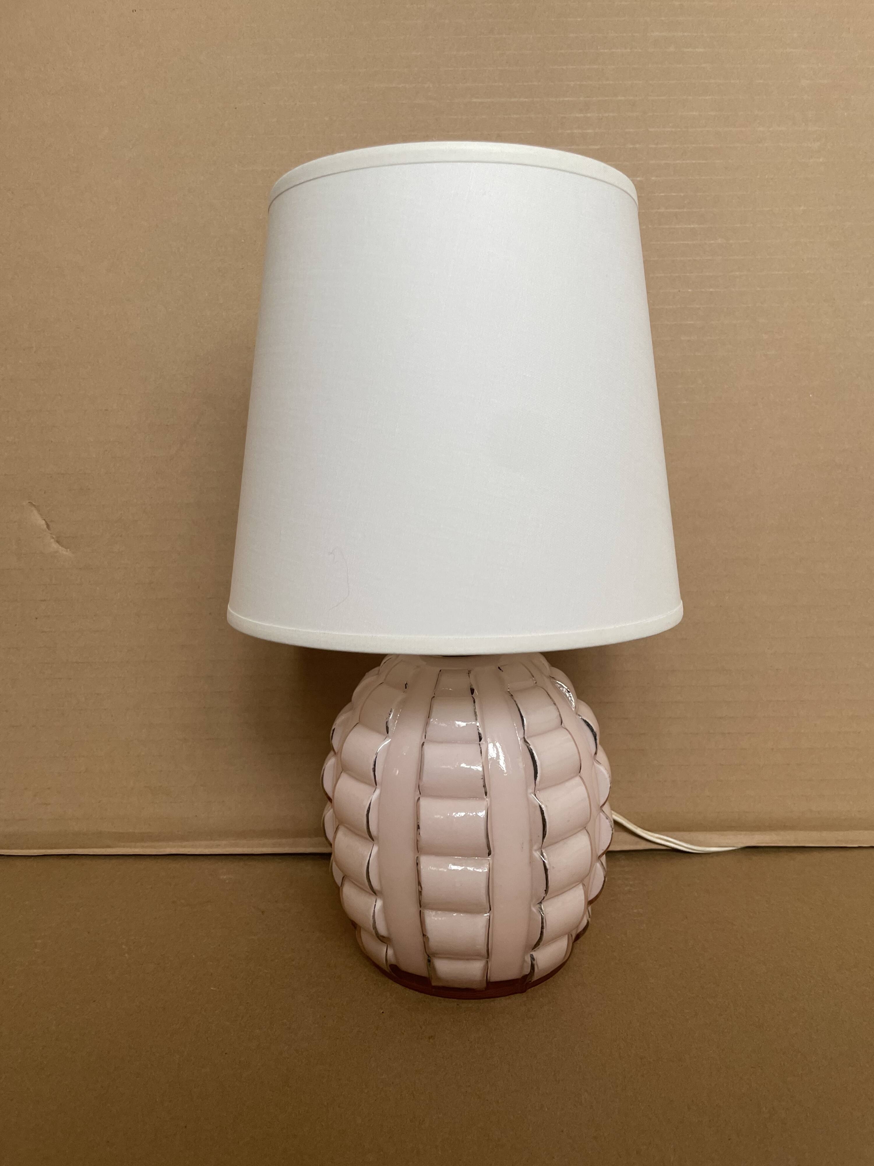 Small antique glass table lamp