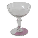 Set of 4 faceted crystal champagne glasses, 1930