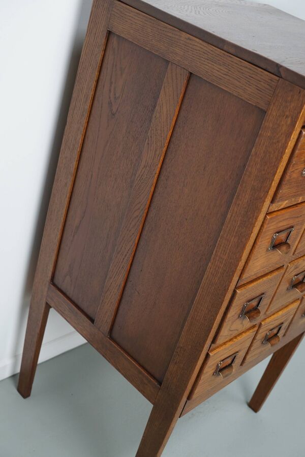 Cabinet d'Apothicaire ou Classeur Antique en Chêne, Pays-Bas, 1930s