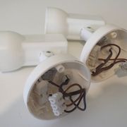 Suite of 2 white lacquered metal wall spotlights Massive edition, Belgium 1970-1980
