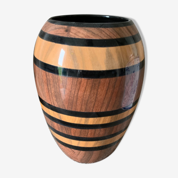 Vase céramique effet bois