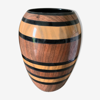 Ceramic vase wood effect