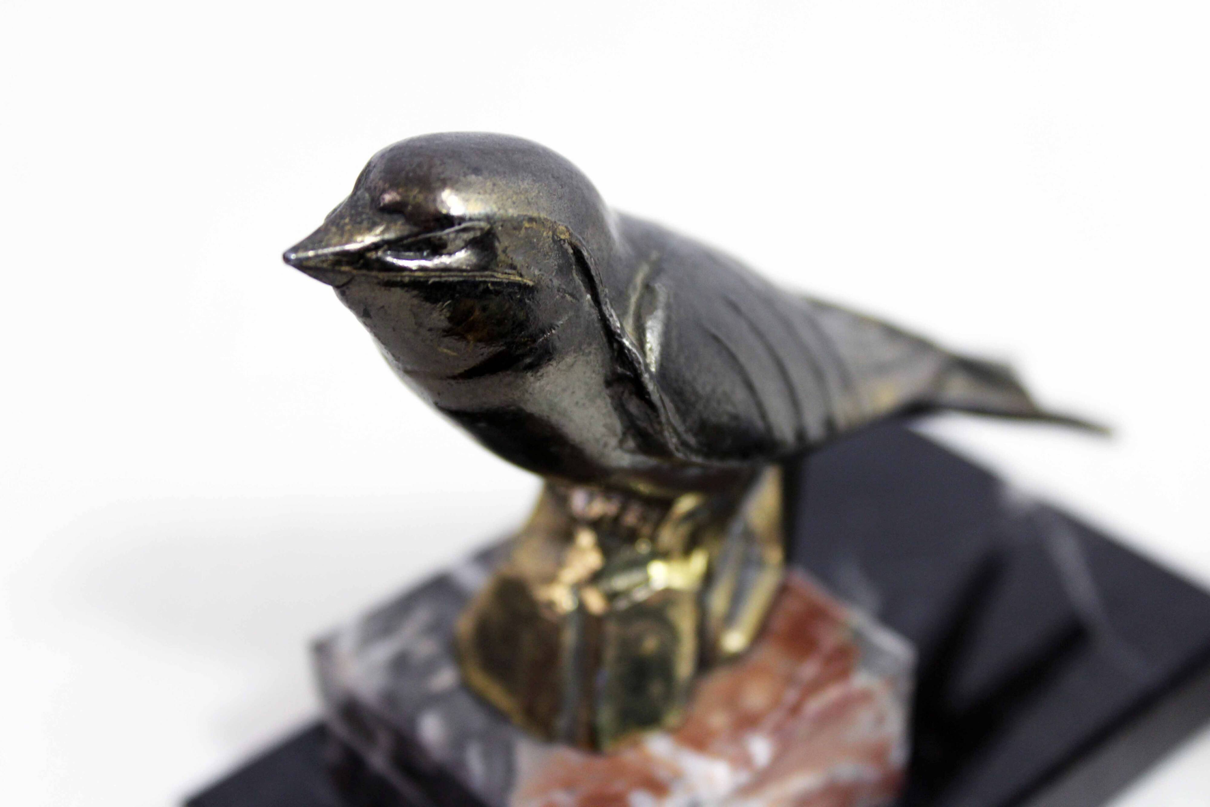 Bird bookends in brass and marble