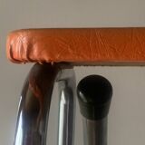 Vintage Brabantia step stool in wood, Skai and chrome metal