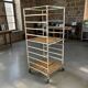 Vintage industrial cart / multi-level display / shelf on wheels