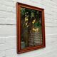 Wall mirror rectangular marquetry wood frame