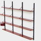 Mid century bookcase wall unit shelving system in teak with writing desk workstation, 1960s