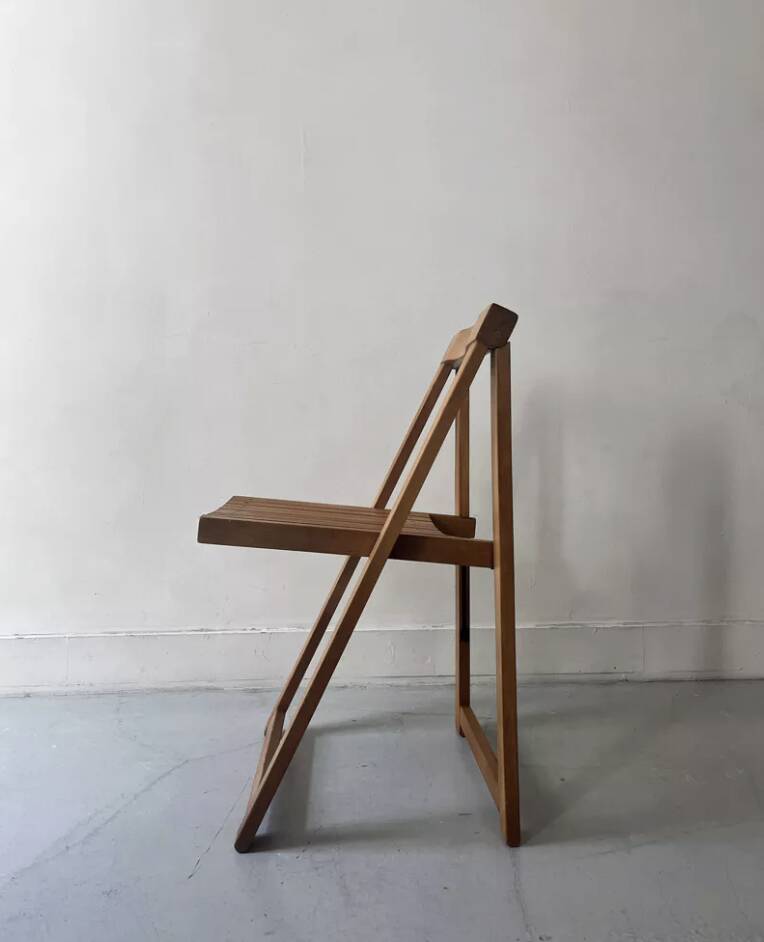 Chaise pliante en bois par Aldo Jacober, design 1960/1970