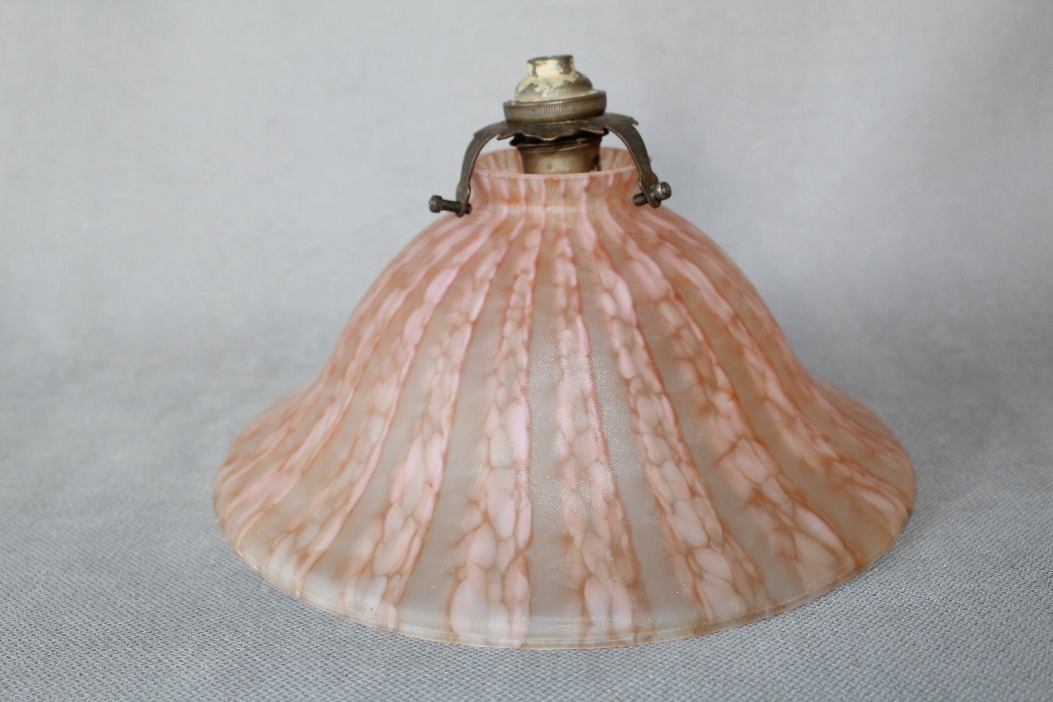 Antique Art Nouveau Glass Lampshade, Glass Globe, with Brass Holder