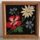Pair of flower canvas tapestry frames from the 1970s