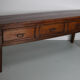 Antique french rustic farmhouse fruitwood & oak side table