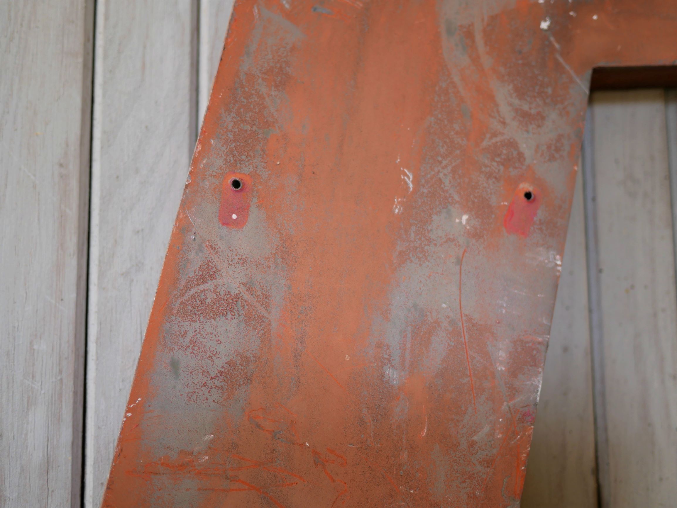 Letter to sign vintage metal "T".