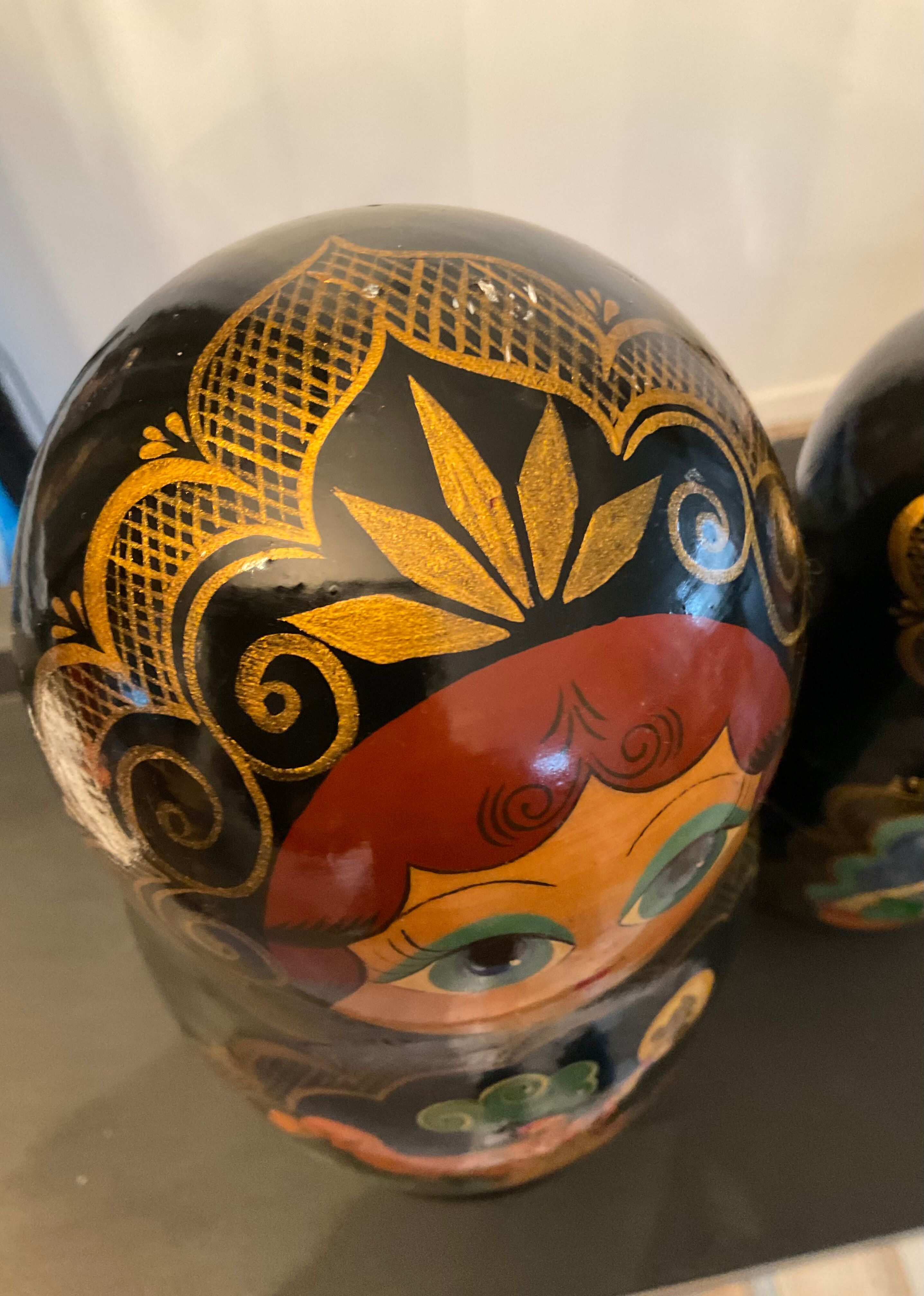 Series of 10 old Russian Matryoshka dolls