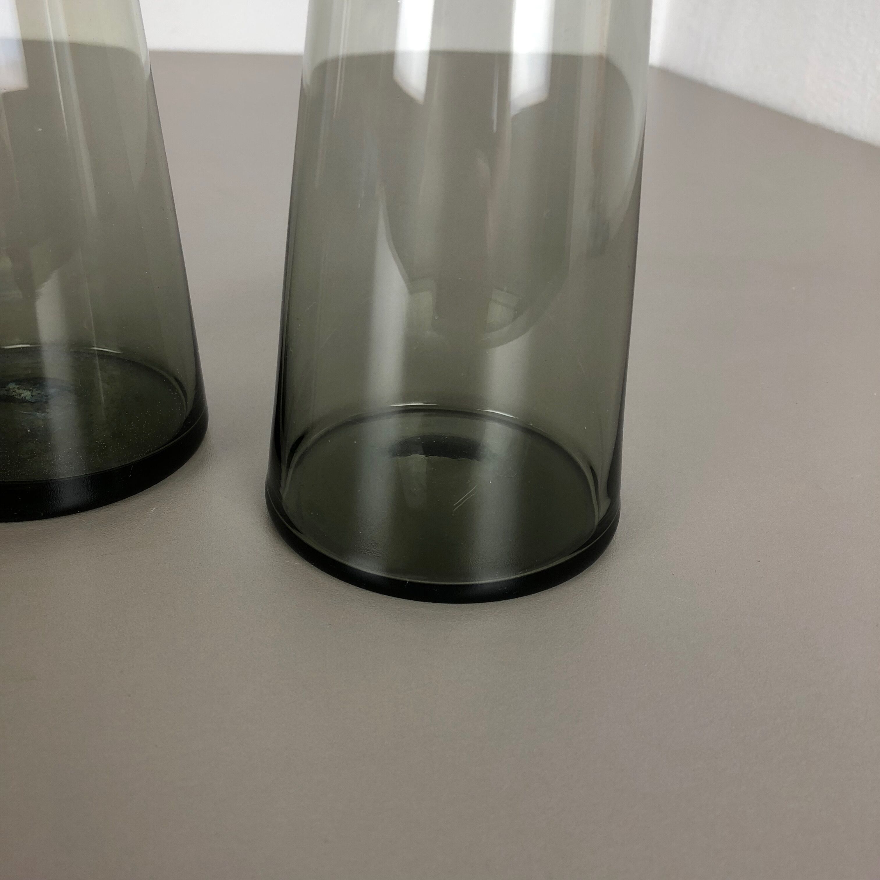 1960s set of 2 turmalin vases by Wilhelm Wagenfeld for WMF, Germany