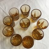 Set of 10 old liqueur glasses