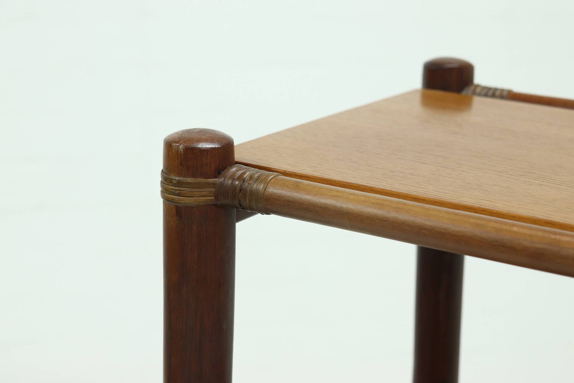 Mid-Century Bamboo and Teak Bookcase Room Divider 1970s