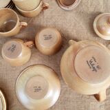 Vintage CNP France village stoneware chocolate tea coffee set