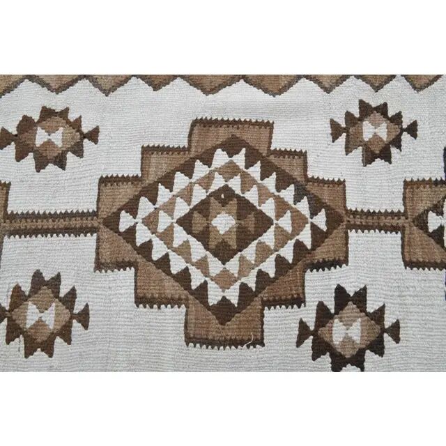 Tapis couloir vintage en laine et coton turc noué à la main blanc 90x307