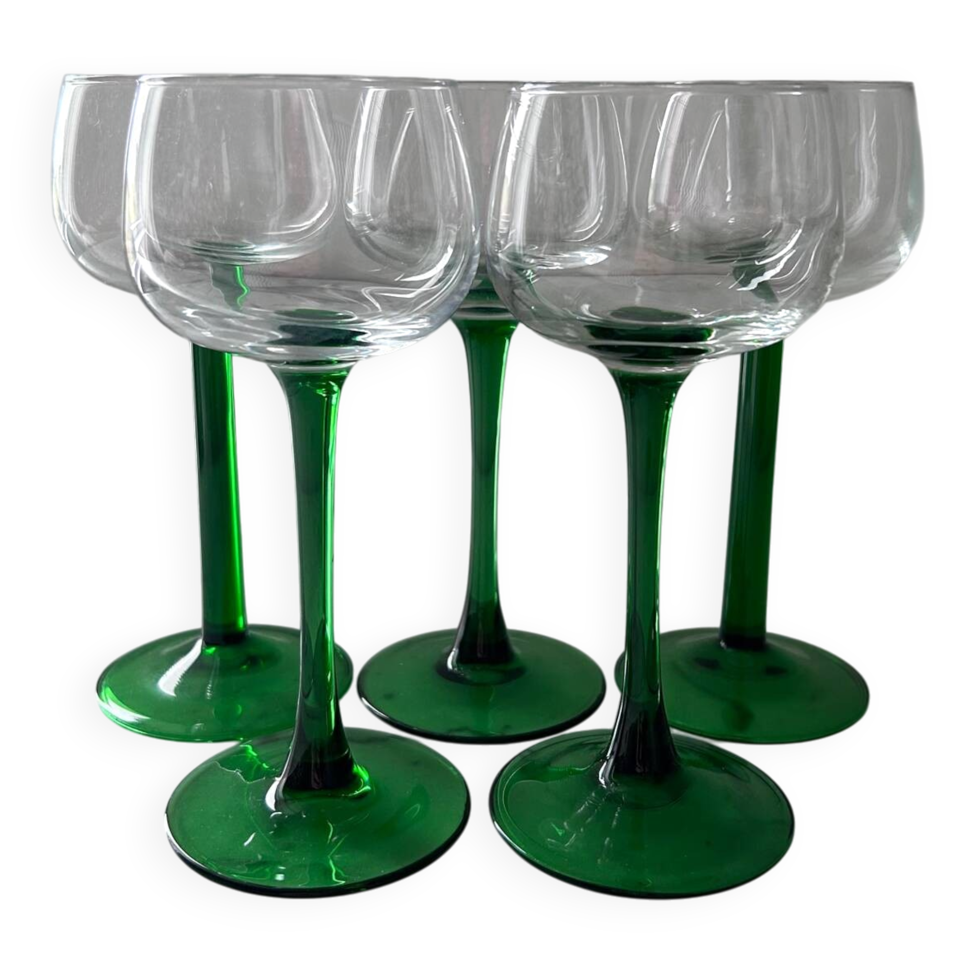 Set of 5 white wine glasses