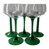 Set of 5 white wine glasses