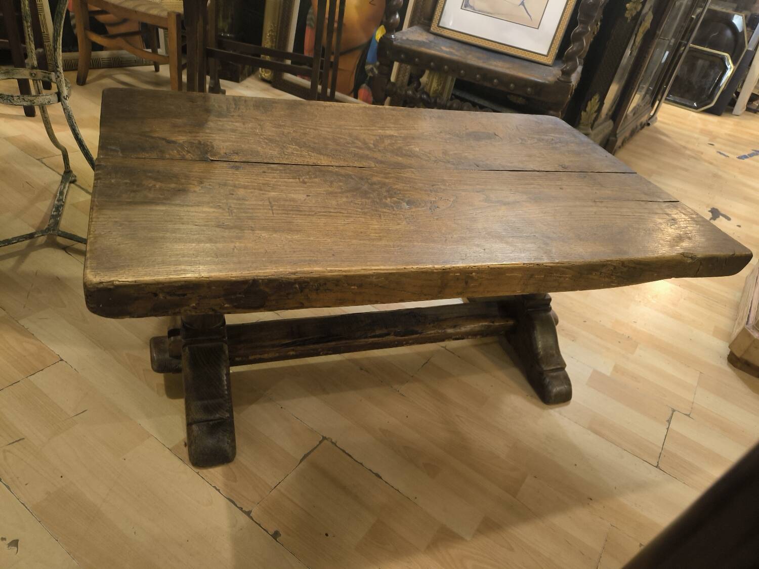 Monastery coffee table in solid elm.