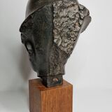 Bust of Amenophis III in patinated plaster in imitation of stone, 45 cm