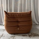 Brown Togo armchair by Michel Ducaroy