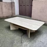 Rectangular travertine coffee table