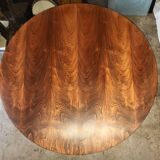 Table ronde en palissandre avec rallongedes années 70