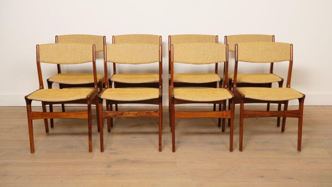 8 dining chairs | rosewood | reupholstered