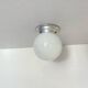 Old globe in opaline vintage wall or ceiling light diameter 15 cm and aluminum base LAMP-7127