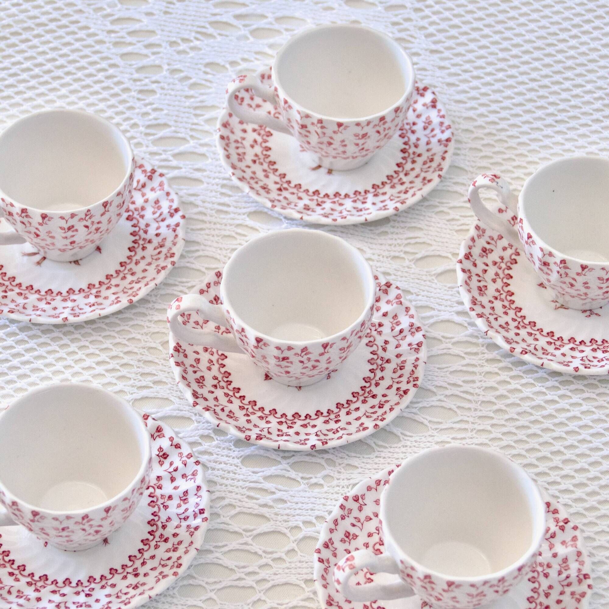 Johnson & Bros "Rose Bouquet" Antique Porcelain Coffee Set