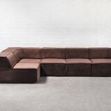 Vintage Modular Trio Sofa in Brown Teddy Upholstery from Cor, 1973, Set of 3